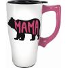 Spoontiques – Ceramic Travel Mugs – Mama Bear Cup – Hot or Cold Beverages – Gift for Coffee Lovers
