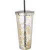 Spoontiques – Harry Potter Tumbler – Glasses Glitter Cup with Straw – 20 oz – Acrylic – Gold