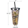 Spoontiques – Harry Potter Tumbler – Glasses Glitter Cup with Straw – 20 oz – Acrylic – Gold