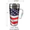 Spoontiques – Insulated Travel Mugs – Acrylic and Stainless Steel Drink Cup – American Flag