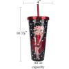Spoontiques Acrylic Foil Cup with Straw, 20oz – Metallic Locking, Double Wall Insulated, BPA Free – Elvis(Betty Boop)
