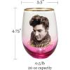 Spoontiques Harry Potter Stemless Wine Glass, 20oz – Lidless Drink Tumbler for Cold Beverages – Hogwarts Crest(Elvis)