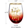 Spoontiques Harry Potter Stemless Wine Glass, 20oz – Lidless Drink Tumbler for Cold Beverages – Hogwarts Crest(Jingle All the Way)