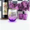Spoontiques Harry Potter Stemless Wine Glass, 20oz – Lidless Drink Tumbler for Cold Beverages – Hogwarts Crest(Purple)