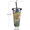 Spoontiques Hogwarts Glitter Cup w/Straw