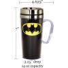 Spoontiques Insulated Travel Mug, 14oz – Double Wall Stainless & Acrylic Drink Cup with Twist Top Lid & Handle – Scooby Doo(Batman)