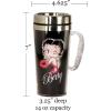 Spoontiques Insulated Travel Mug, 14oz – Double Wall Stainless & Acrylic Drink Cup with Twist Top Lid & Handle – Scooby Doo(Betty Boop Kiss)