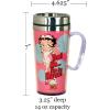 Spoontiques Insulated Travel Mug, 14oz – Double Wall Stainless & Acrylic Drink Cup with Twist Top Lid & Handle – Scooby Doo(Betty Boop Nurse)