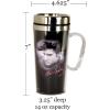 Spoontiques Insulated Travel Mug, 14oz – Double Wall Stainless & Acrylic Drink Cup with Twist Top Lid & Handle – Scooby Doo(Elvis Presley)