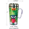 Spoontiques Insulated Travel Mug, 14oz – Double Wall Stainless & Acrylic Drink Cup with Twist Top Lid & Handle – Scooby Doo(Marvin the Martian)