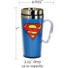 Spoontiques Insulated Travel Mug, 14oz – Double Wall Stainless & Acrylic Drink Cup with Twist Top Lid & Handle – Scooby Doo(Superman)