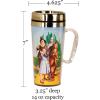 Spoontiques Insulated Travel Mug, 14oz – Double Wall Stainless & Acrylic Drink Cup with Twist Top Lid & Handle – Scooby Doo(Wizard of Oz)