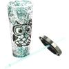 Spoontiques Love Glitter Cup Tumbler with Stainless Steel Lid and Straw – 20 oz – Acrylic – Multicolored(Blue Owl)