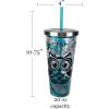 Spoontiques Love Glitter Cup Tumbler with Stainless Steel Lid and Straw – 20 oz – Acrylic – Multicolored(Blue Owl)