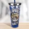 Spoontiques Love Glitter Cup Tumbler with Stainless Steel Lid and Straw – 20 oz – Acrylic – Multicolored(Moon & Back)