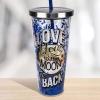 Spoontiques Love Glitter Cup Tumbler with Stainless Steel Lid and Straw – 20 oz – Acrylic – Multicolored(Moon & Back)