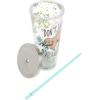 Spoontiques Love Glitter Cup Tumbler with Stainless Steel Lid and Straw – 20 oz – Acrylic – Multicolored(Sloth)