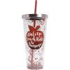 Spoontiques Love Glitter Cup Tumbler with Stainless Steel Lid and Straw – 20 oz – Acrylic – Multicolored(Teacher)
