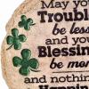 Spoontiques St Patrick’s Day May Your Troubles Stepping Stone – Decorative Garden Stone for Yard, Patio, Garden or Walkway – Outdoor or Indoor Home Decor