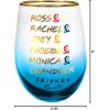 Spoontiques Stemless Wine Glass, 20oz – Lidless Drink Tumbler for Cold Beverages – Friends Names(20 Ounces)