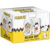 Spoontiques Wonder Woman Glass Set – 2 Unique Glasses Per Set in Colorful Decorative Gift Box – 16oz – 5 1/4″ Tall(Peanuts)