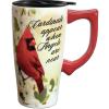 Spoontiques – Ceramic Travel Coffee Mug with Lid and Handle – Spill Proof Lid – Double Walled Mug for Hot and Cold Beverages – Microwave and Dishwasher Safe – Cardinal Memorial Travel Mug