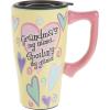 Spoontiques – Ceramic Travel Mugs – Grandma Cup – Hot or Cold Beverages – Gift for Coffee Lovers