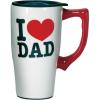 Spoontiques – Ceramic Travel Mugs – I Love Dad Cup – Hot or Cold Beverages – Gift for Coffee Lovers