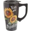 Spoontiques – Ceramic Travel Mugs – You Are My Sunshine Cup – Hot or Cold Beverages – Gift for Coffee Lovers(You are My Sunshine)