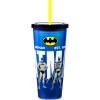 Spoontiques Acrylic Foil Cup with Straw, 20oz – Metallic Locking, Double Wall Insulated, BPA Free – Elvis(Batman)