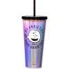 Spoontiques Acrylic Foil Cup with Straw, 20oz – Metallic Locking, Double Wall Insulated, BPA Free – Elvis(Peanuts Anxieties)