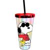 Spoontiques Acrylic Foil Cup with Straw, 20oz – Metallic Locking, Double Wall Insulated, BPA Free – Elvis(Peanuts Joe Cool)