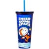 Spoontiques Acrylic Foil Cup with Straw, 20oz – Metallic Locking, Double Wall Insulated, BPA Free – Elvis(Snoopy Space)