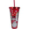 Spoontiques Acrylic Foil Cup with Straw, 20oz – Metallic Locking, Double Wall Insulated, BPA Free – Elvis(Snowmen)