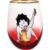 Spoontiques Harry Potter Stemless Wine Glass, 20oz – Lidless Drink Tumbler for Cold Beverages – Hogwarts Crest(Betty Boop)