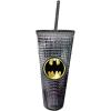 Spoontiques Holiday Diamond Tumbler, 20oz – Textured Cup w/Staw, Double Wall Insulated, BPA Free – A Christmas Story(Batman)