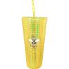 Spoontiques Holiday Diamond Tumbler, 20oz – Textured Cup w/Staw, Double Wall Insulated, BPA Free – A Christmas Story(Bee)
