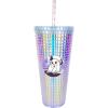Spoontiques Holiday Diamond Tumbler, 20oz – Textured Cup w/Staw, Double Wall Insulated, BPA Free – A Christmas Story(Hedwig)