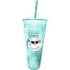 Spoontiques Holiday Diamond Tumbler, 20oz – Textured Cup w/Staw, Double Wall Insulated, BPA Free – A Christmas Story(Llama)
