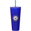 Spoontiques Holiday Diamond Tumbler, 20oz – Textured Cup w/Staw, Double Wall Insulated, BPA Free – A Christmas Story(Navy)