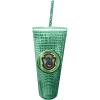 Spoontiques Holiday Diamond Tumbler, 20oz – Textured Cup w/Staw, Double Wall Insulated, BPA Free – A Christmas Story(Slytherin)