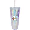 Spoontiques Holiday Diamond Tumbler, 20oz – Textured Cup w/Staw, Double Wall Insulated, BPA Free – A Christmas Story(Snoopy)