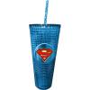 Spoontiques Holiday Diamond Tumbler, 20oz – Textured Cup w/Staw, Double Wall Insulated, BPA Free – A Christmas Story(Superman)