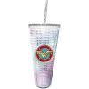Spoontiques Holiday Diamond Tumbler, 20oz – Textured Cup w/Staw, Double Wall Insulated, BPA Free – A Christmas Story(Wonder Woman)