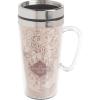 Spoontiques Insulated Travel Mug, 14oz – Double Wall Stainless & Acrylic Drink Cup with Twist Top Lid & Handle – Scooby Doo(Off-White)