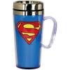 Spoontiques Insulated Travel Mug, 14oz – Double Wall Stainless & Acrylic Drink Cup with Twist Top Lid & Handle – Scooby Doo(Superman)