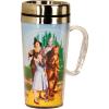 Spoontiques Insulated Travel Mug, 14oz – Double Wall Stainless & Acrylic Drink Cup with Twist Top Lid & Handle – Scooby Doo(Wizard of Oz)