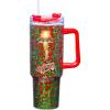 Spoontiques Leg Lamp 40oz Glitter Acrylic Travel Mug – Double Wall Acrylic with Sliding Lock Travel Lid and Straw – 11″ Tall(Leg Lamp)