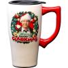 Spoontiques Merry Clarkmas Ceramic Travel Mug(White)