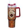 Spoontiques Solemnly Swear 40oz Glitter Acrylic Travel Mug – Double Wall Acrylic with Sliding Lock Travel Lid and Straw – 11″ Tall